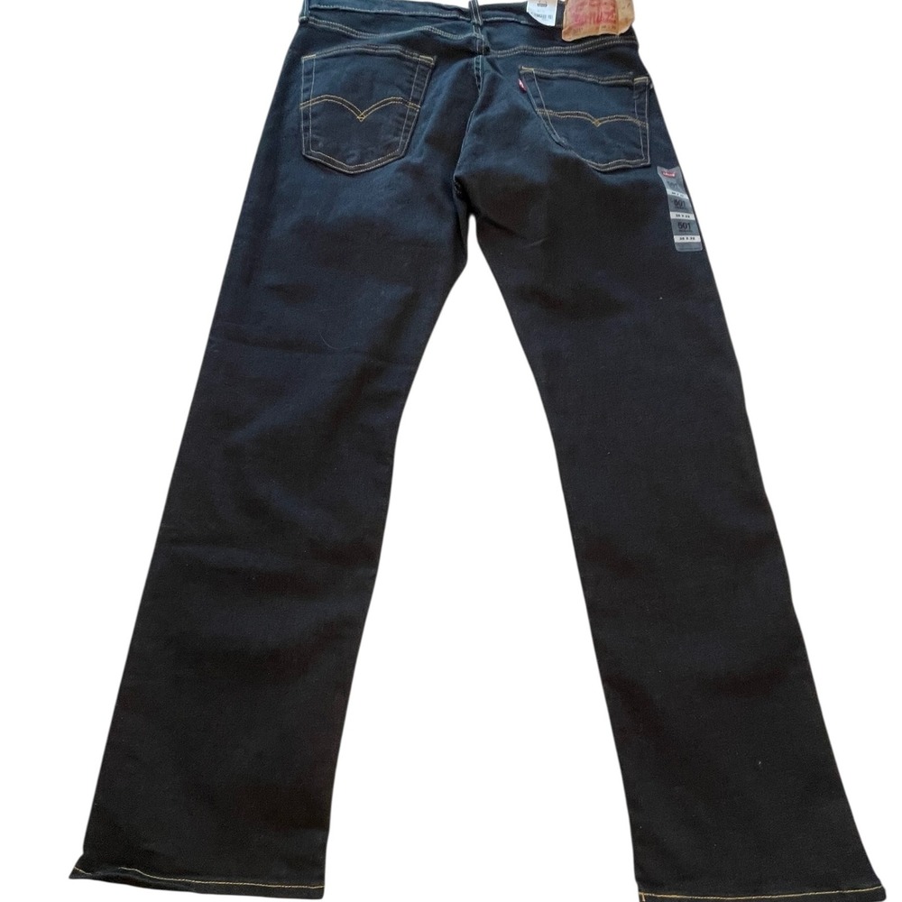 New Levi's Men's 501 Original Button Fly Jeans Size 36x32 Straight Dark Wash - Picture 2 of 13